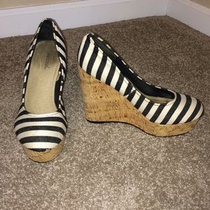 Dark Navy and White Pumps